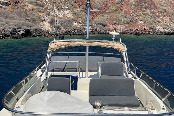 Private Full-Day Motor Yacht Cruise with Meal, Open Bar+Transfers - Thirasia snorkeling and the Caldera views