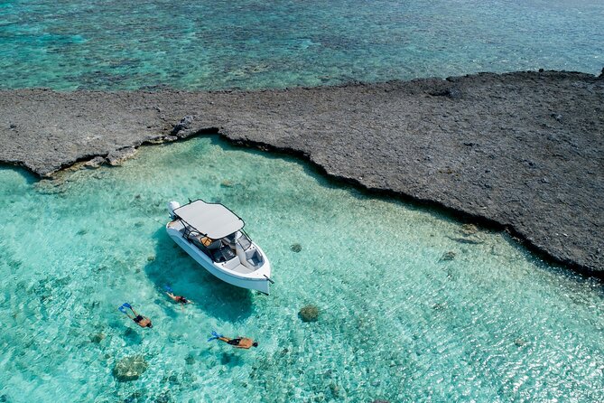 Reef Discovery Luxury Water Lunch Cruise - Lunch with Mount Otemanu in the background