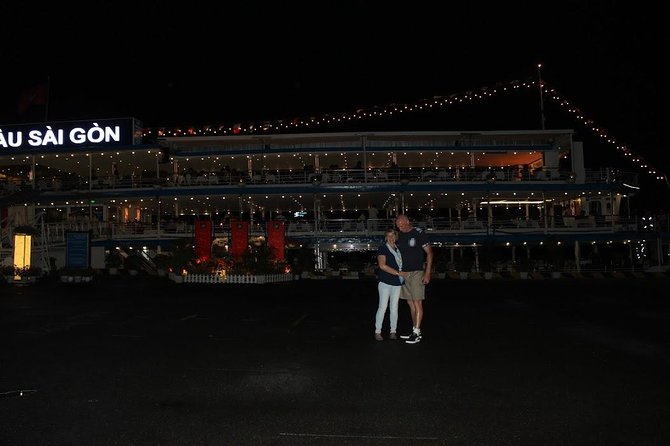 Saigon Dinner Cruise with Live Music Ho Chi Minh– Group Tour - What the Saigon River looks like after dark