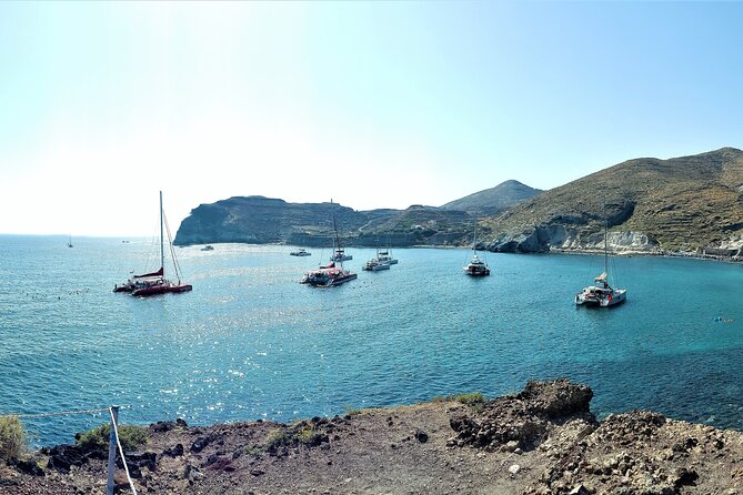 Sailsational Luxury Santorini Catamaran Sunset Cruise with Dinner - Mesa Pigadia: swimming before dinner