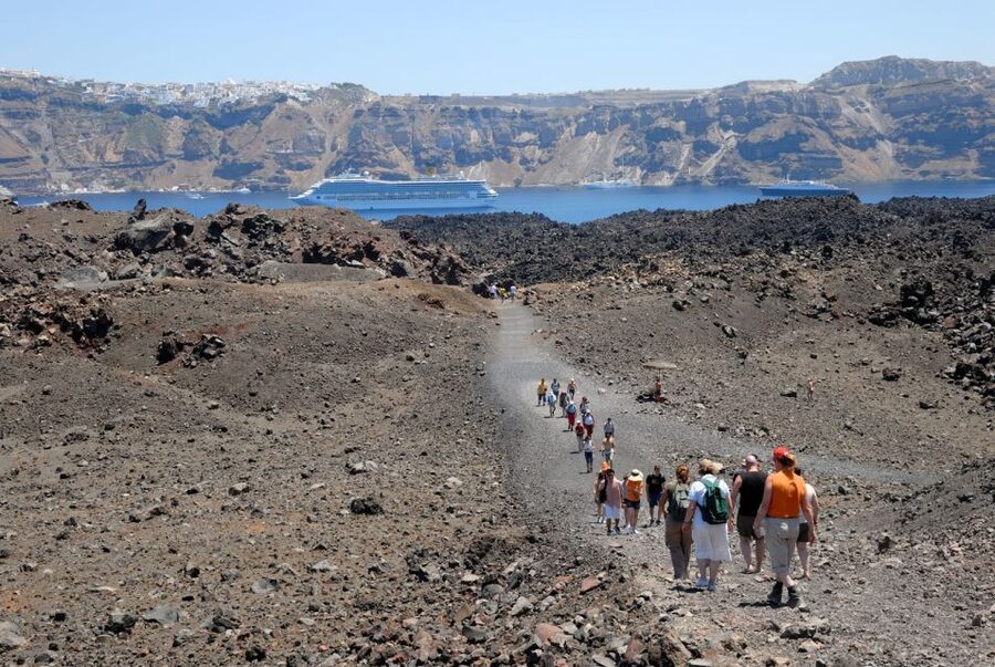 Santorini Caldera: Sunset Cruise with Dinner - Dinner served from the boat’s buffet