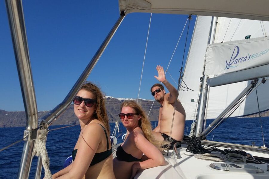 Santorini Caldera: Sunset Sailing Cruise with Meal - A seafood barbecue as the sun drops