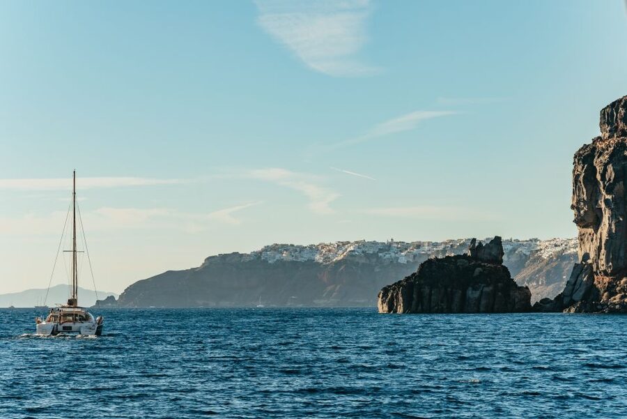 Santorini: Catamaran Caldera Cruise with Meal and Drinks - The hot springs are warm, not a spa