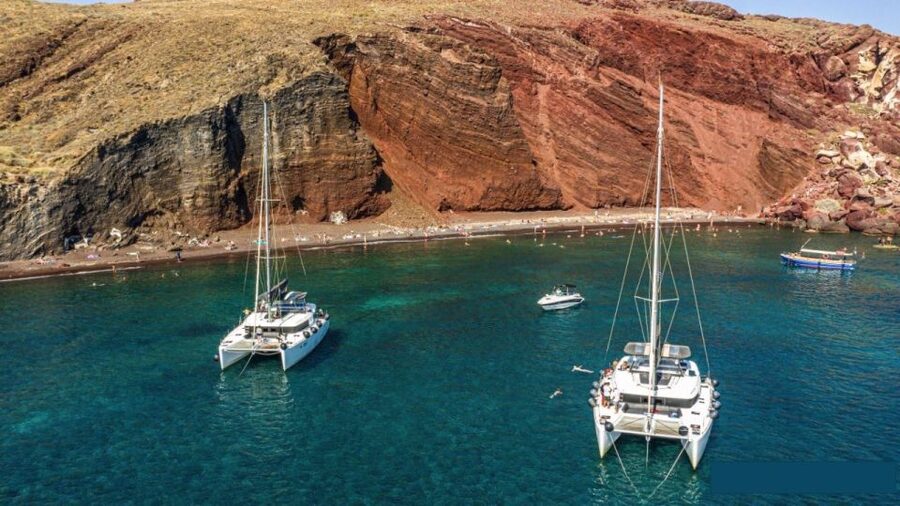 Santorini: Catamaran Cruise with Lunch, Drinks, & Oia Visit - Vlychada and the final light