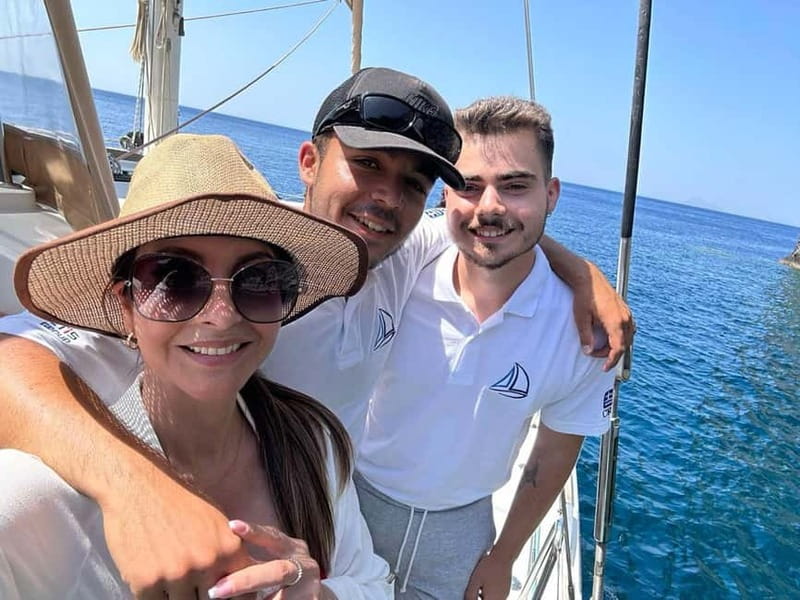 Santorini: Luxury Catamaran Cruise with Lunch, BBQ & Drinks - Thirasia lunch: Greek buffet, BBQ, and drinks