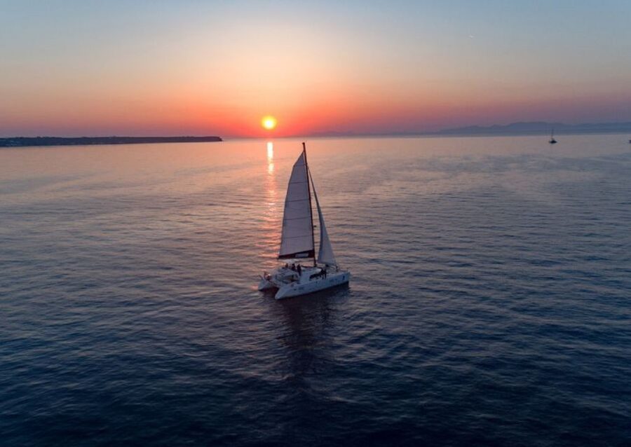 Santorini: Luxury Sunset Cruise with Dinner & Open Bar - A Greek BBQ dinner with an open bar