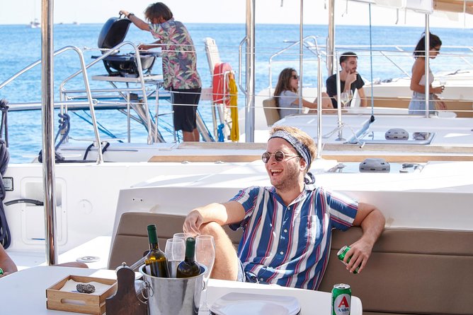 Santorini Platinum Catamaran Cruise with Meal, BBQ and Open Bar - The volcanic hot springs are not a regular beach stop