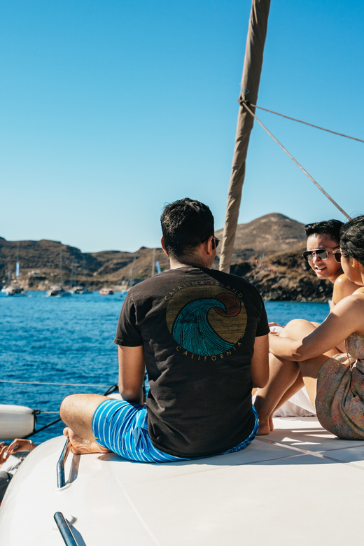 Santorini: Sailing Catamaran Cruise with BBQ and Drinks - A polished catamaran with room to spread out