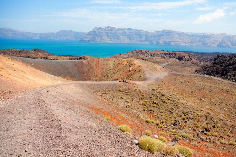 Santorini: Volcano and Hot Springs Sunset Dinner Cruise - Swimming beside the sulfur springs at Palia Kameni