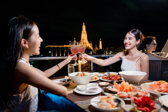 Scenic Bangkok Unicorn Dinner Cruise on Chao Phraya River - What the Chao Phraya looks like at night