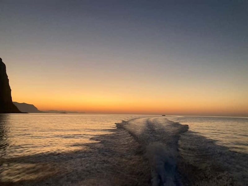 Sushi dinner on board at sunset at the Queen Cave - Leaving Arenella for Mondello at Sunset