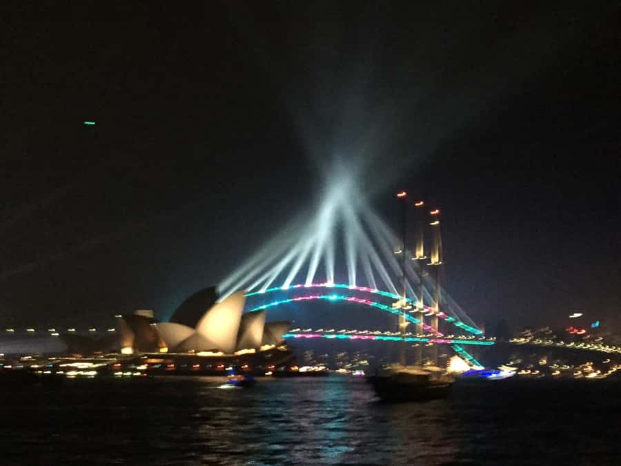 Sydney Harbour: Tall Ship Vivid Dinner Cruise - Why Vivid looks better from Sydney Harbour