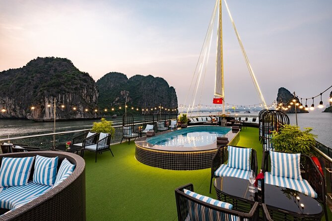 The Best 5 Star Halong Bay Cruise with Buffet,pool, Sunset Party - Starting at Tuan Chau Marina at 11:30 a.m.