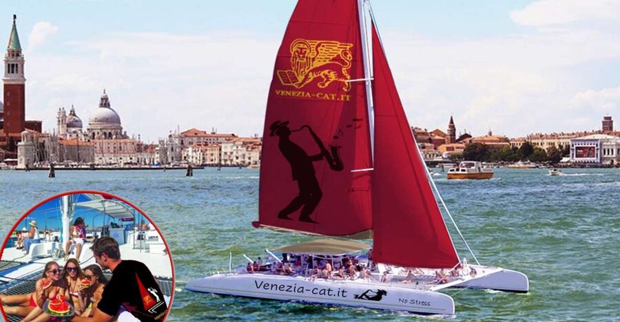 Venice: Lagoon Lunch Cruise on Catamaran - San Marco Bay From the Water