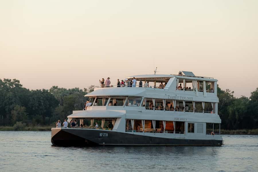 Victoria Falls: Sunset Cruise and Dinner at The Eatery - Setting out on the Zambezi Explorer